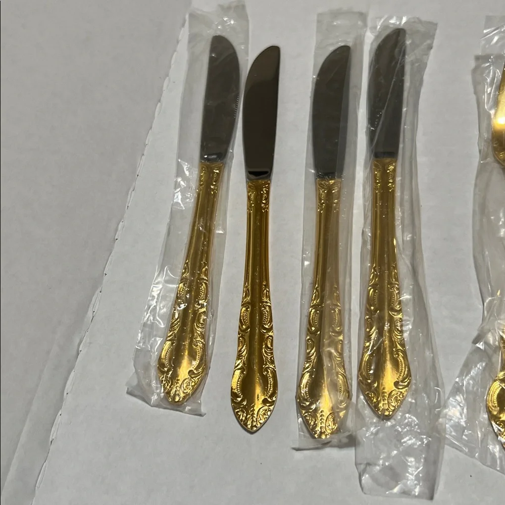 Kenwood Oneida 1984 Golden Natchez 20pc Service For 4 Flatware New